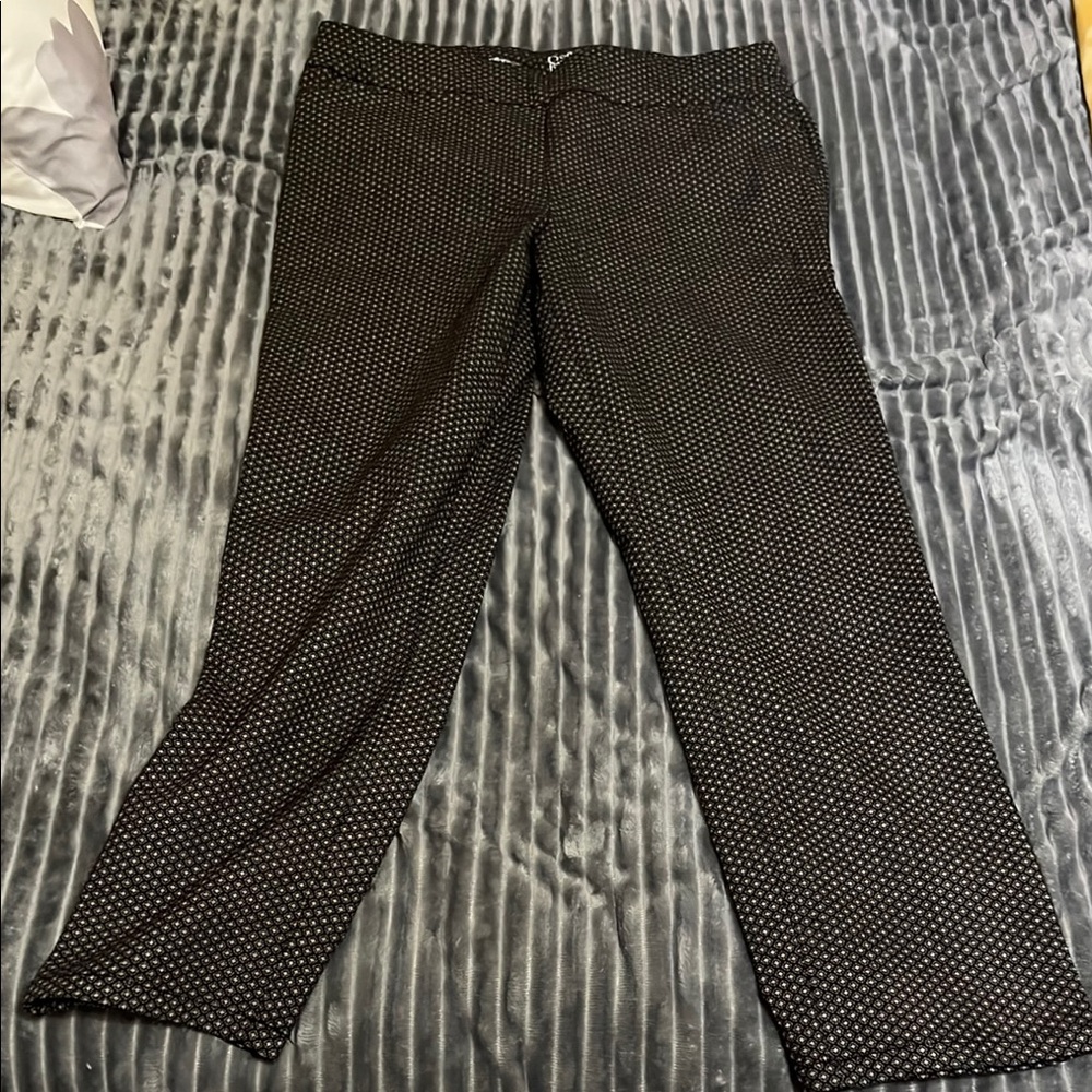 Croft & Barrow Black and White Geometric Pants